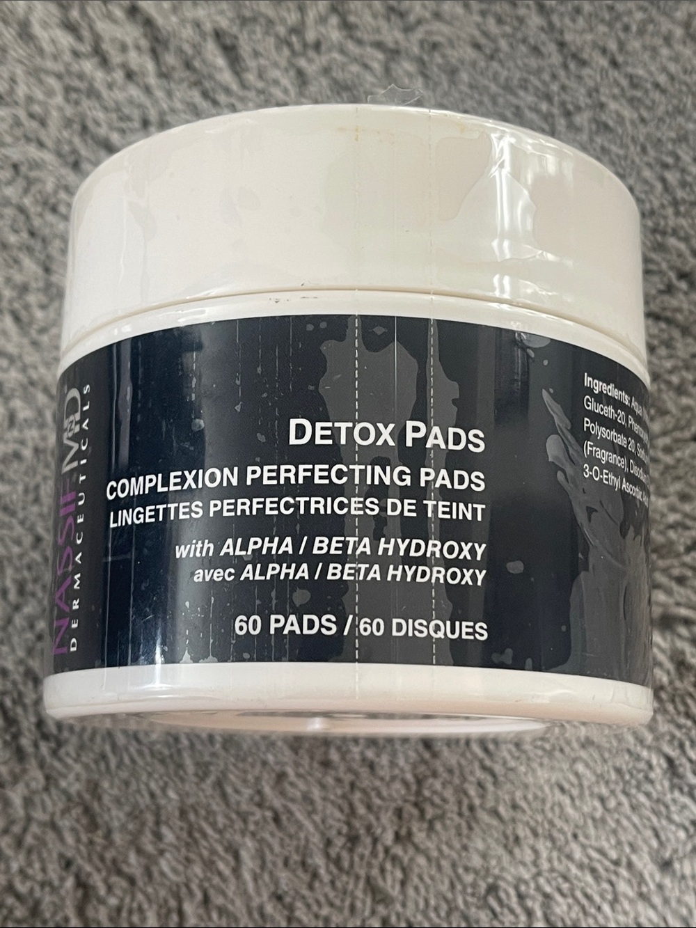 NassifMD Dermaceuticals Detox Pads - Black & White Jar